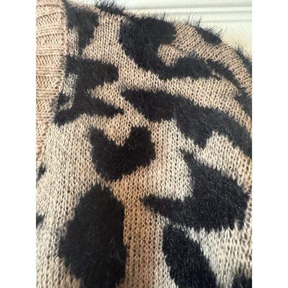 Dreamers by Debut Women's Open Front Cardigan Sweater, Size XS Leopard - Picture 4 of 8